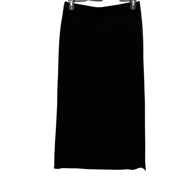 Eileen Fisher Skirt Women Medium Black Pull On Knit Midi Classic Career Workwear - Picture 1 of 8